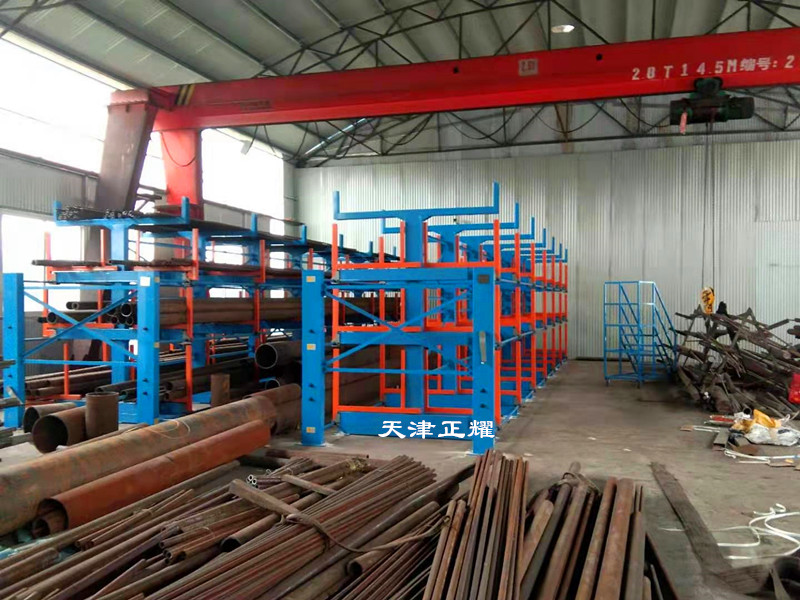 山東濟南管材貨架 圓鋼存放架 鋼材擺放架 型材架子