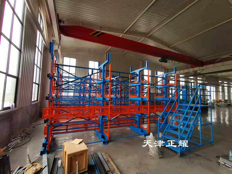浙江湖州伸縮式懸臂貨架 棒料存放架 型材貨架 鋼管貨架
