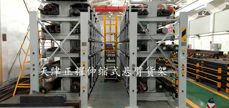 伸缩式悬臂货架在四川成都存放棒料圆钢