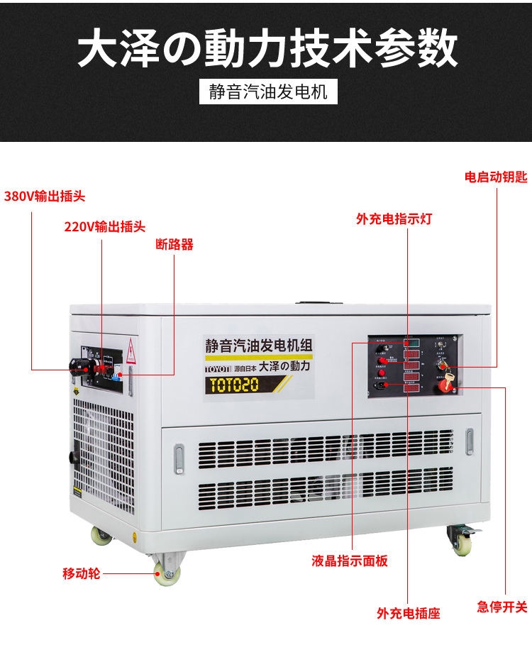 大澤汽油40千瓦無刷發(fā)電機