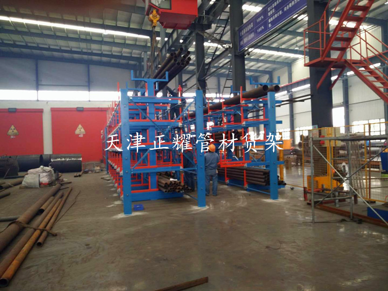 湖北管材貨架武漢伸縮懸臂式管材存放架