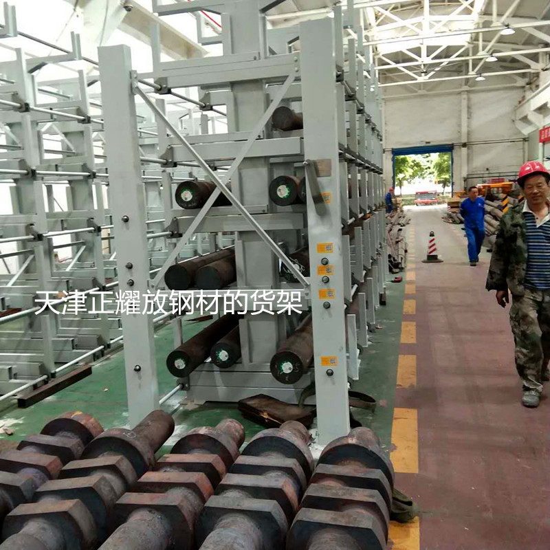 贵州放钢材的货架案例 伸缩式悬臂货架设计 钢筋放置架