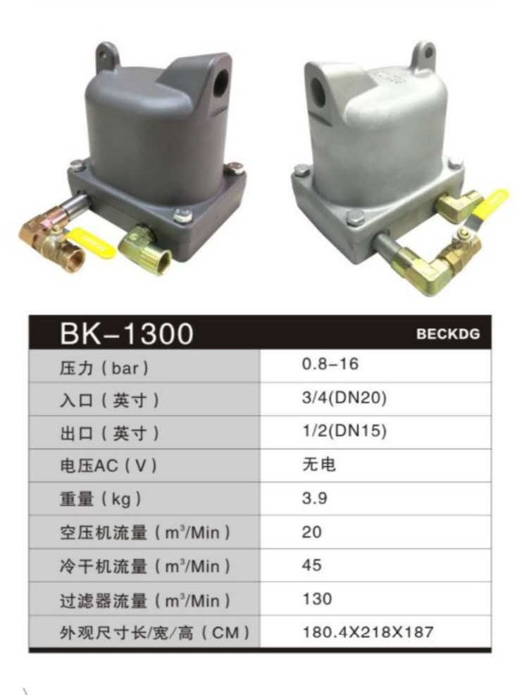 BK-1500 BECKDG貝克龍液位控制型冷凝液排水器