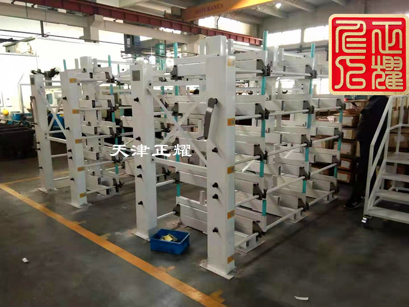 新案例伸缩式悬臂货架在浙江企业投入使用中