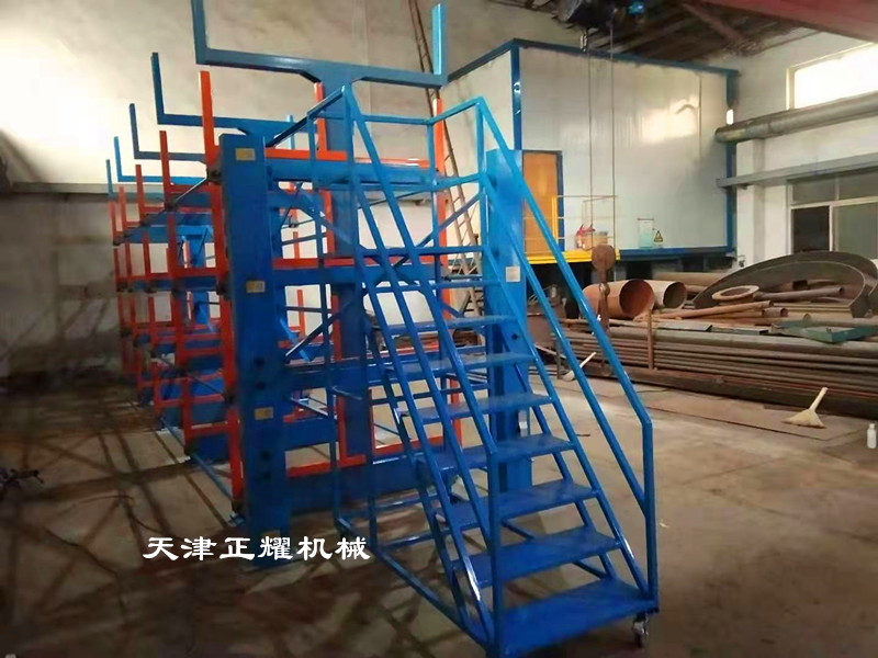 湖南长沙伸缩式悬臂货架 管材存放架 钢材摆放架 型材架子