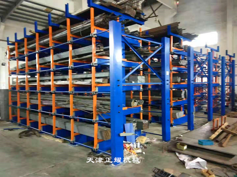 伸缩式悬臂货架案例规范化管理钢材型材钢材车间