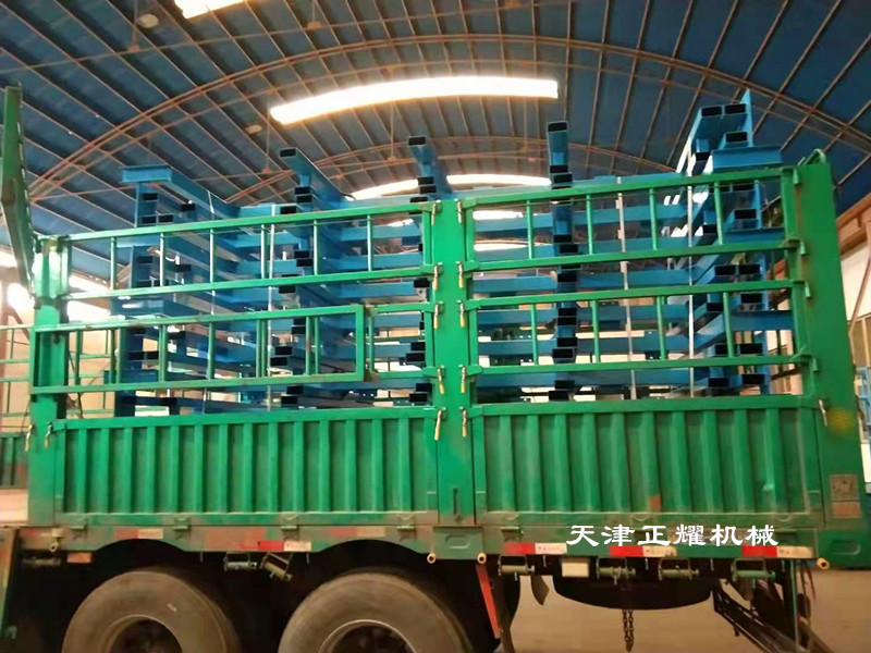 山东德州案例伸缩悬臂货架装车发货规范化存放长料