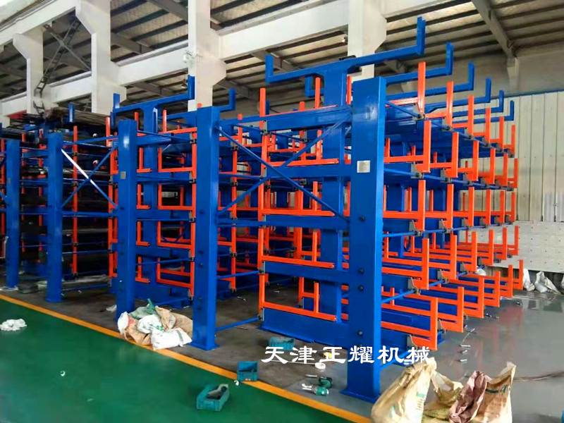 浙江金华伸缩式悬臂货架规范化管理车间堆放的原材料