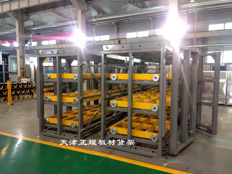 钢板货架分为8层每层3吨配合吊车吸盘存取适合切割机