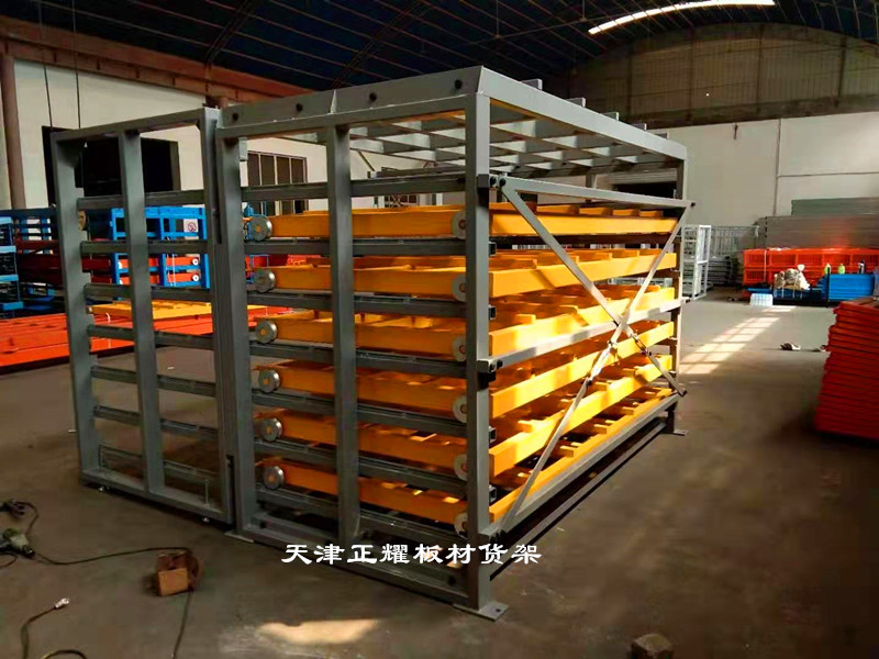 钢板上架存放节省空间使用方便抽屉式板材货架