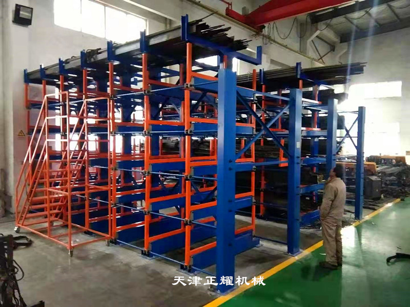 钢材车间规范化管理存储方式可以伸缩移动的钢材货架