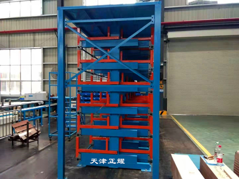 钢材铝型材棒料钢管车间堆放方式伸缩悬臂式货架