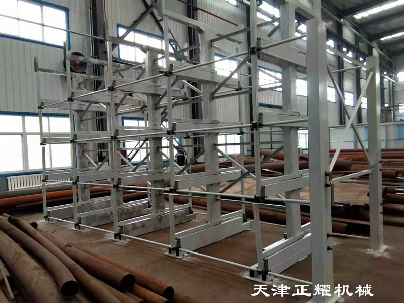 山东青州不锈钢管货架 圆钢存放架 型材摆放架 轴货架