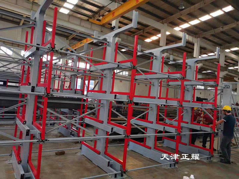 江西南昌型材存放节省空间摆放种类多伸缩悬臂式型材货架