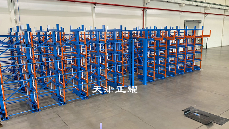 廣東湛江伸縮式懸臂貨架管材存放架銅排擺放架棒料架子