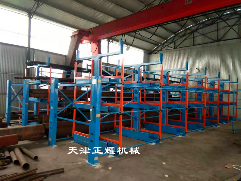 內(nèi)蒙古鄂爾多斯管材貨架伸縮式懸臂貨架圓鋼擺放架