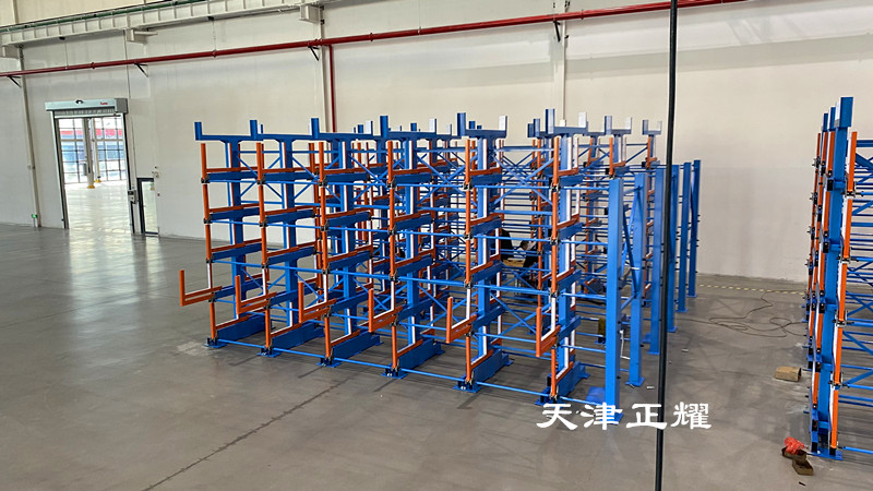 廣東湛江伸縮式懸臂貨架管材存放架銅排擺放架棒料架子