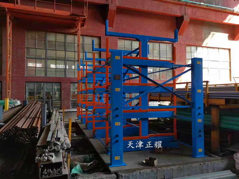 圓鋼型材鋼材管材存放廣西賀州伸縮式懸臂鋼材貨架
