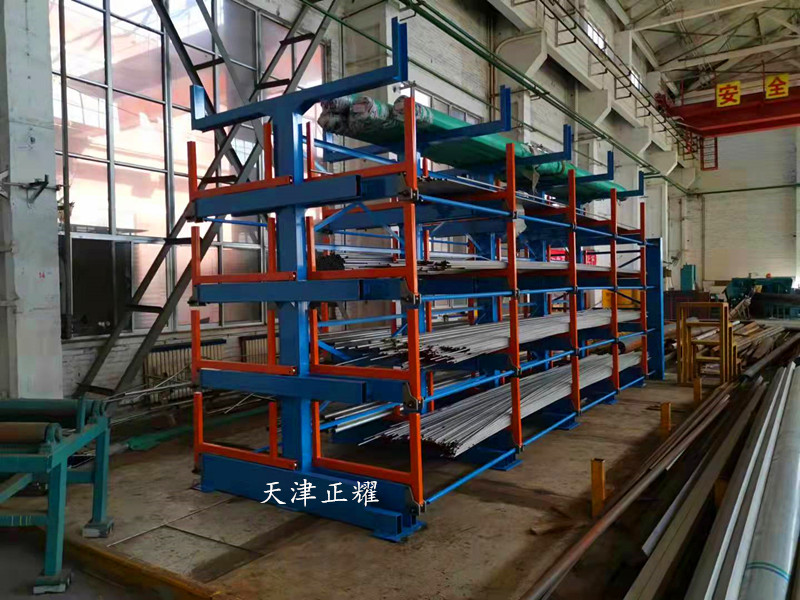 圓鋼型材鋼材管材存放廣西賀州伸縮式懸臂鋼材貨架