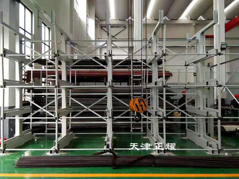 圓鋼管材車間存放好幫手浙江寧波伸縮式懸臂鋼材貨架