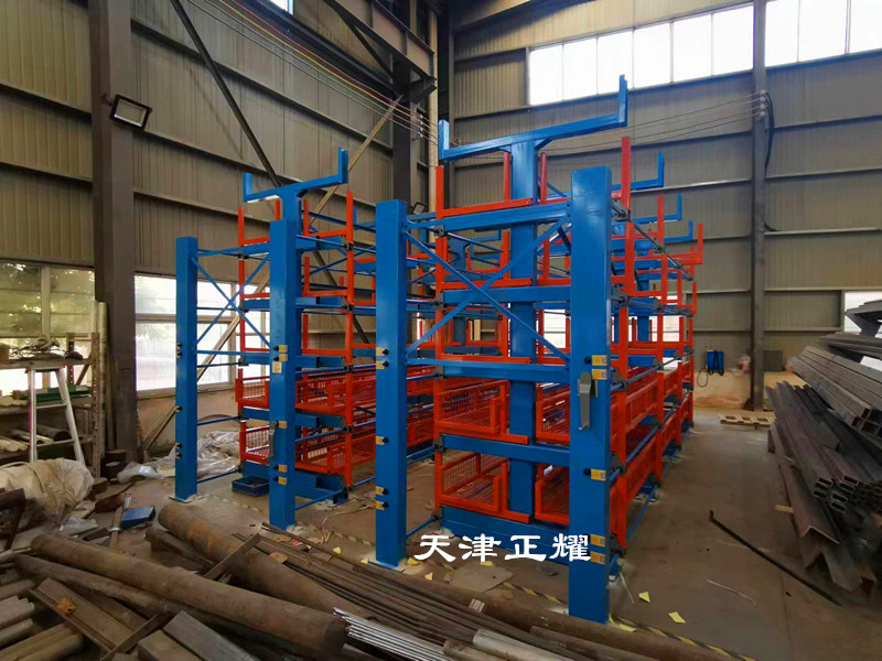 福建福州圓鋼貨架伸縮懸臂貨架鋁型材擺放架軸存放架
