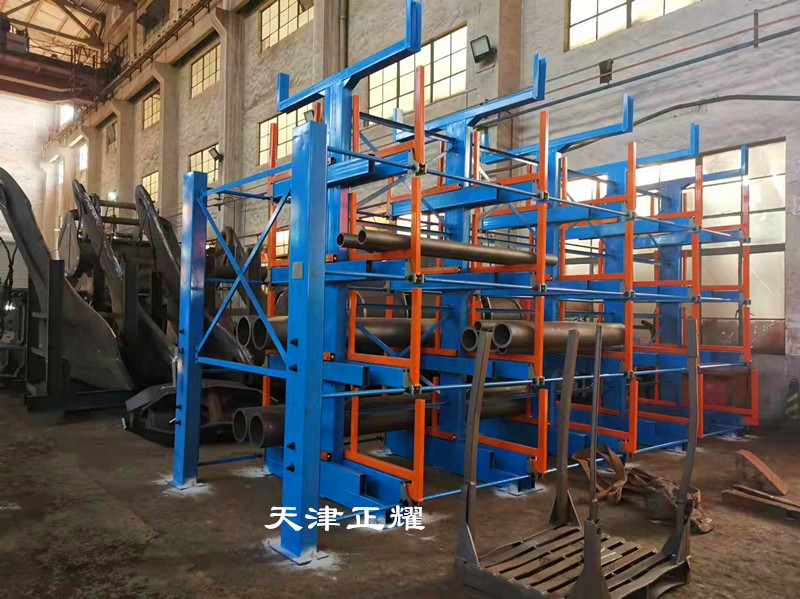 什么貨架適合存放管材棒料鋼材鋁型材軸伸縮式懸臂貨架