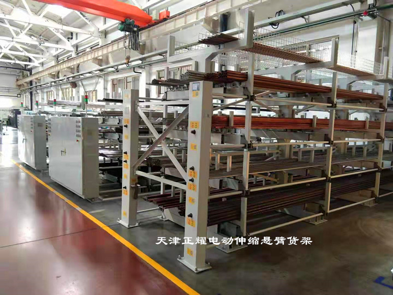 山西陽泉伸縮式懸臂貨架 圓鋼存放架 型材貨架 鋼管貨架