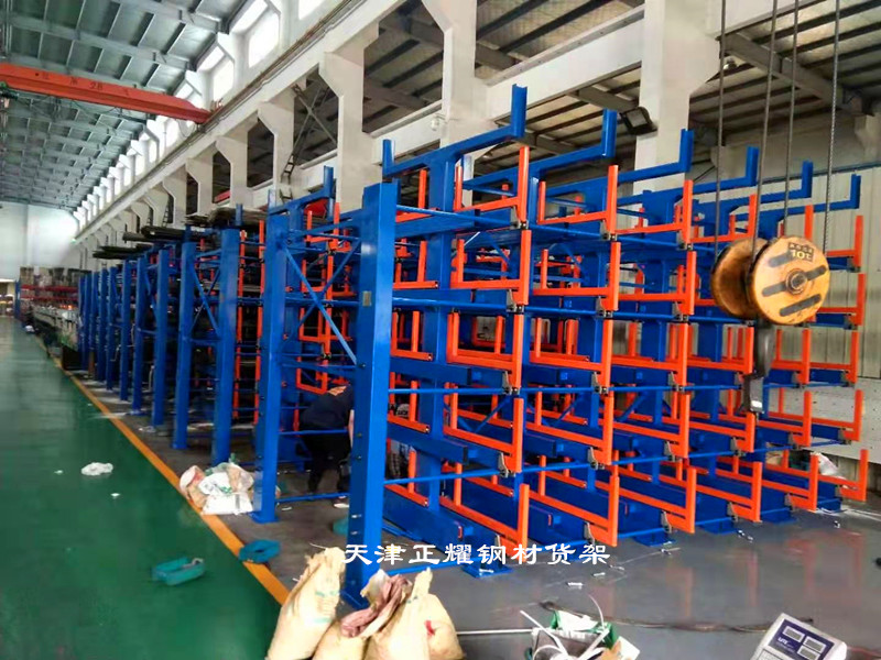 江蘇南通鋼材貨架 伸縮式懸臂貨架 銅排擺放架 棒料貨架