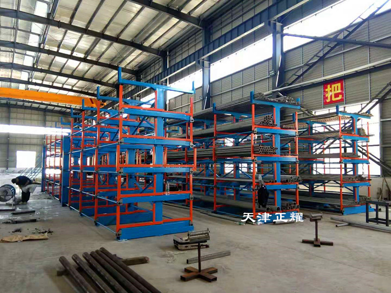 江蘇鹽城伸縮式懸臂貨架小空間存放管棒鋼型軸槽角鐵