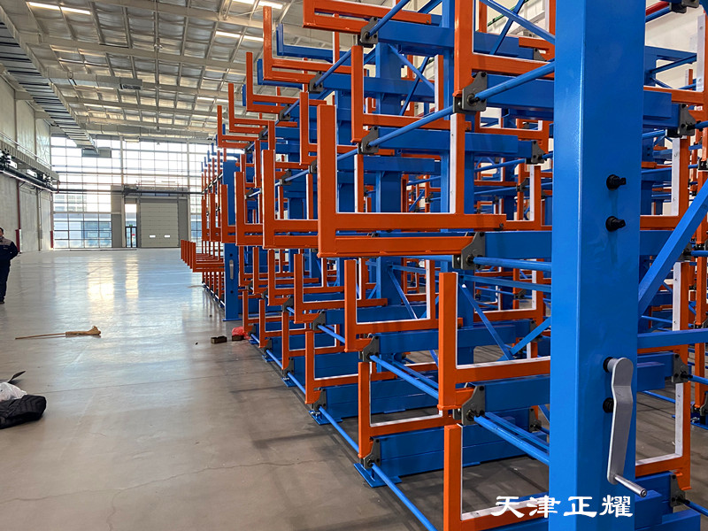 江蘇鹽城伸縮式懸臂貨架小空間存放管棒鋼型軸槽角鐵