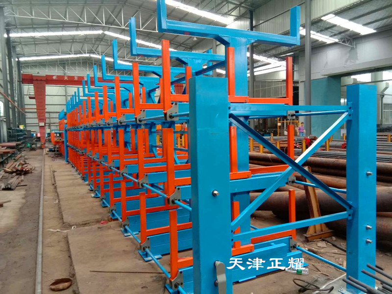 河南鄭州圓鋼貨架 伸縮懸臂式貨架 型材貨架 軸貨架