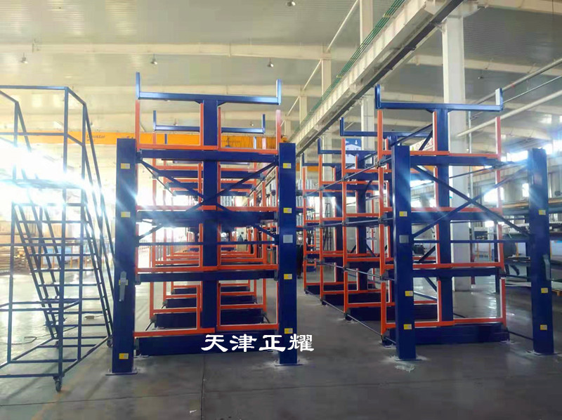 槽鋼角鐵型鋼圓鋼工字鋼存放省空間湖南長沙伸縮式懸臂貨架