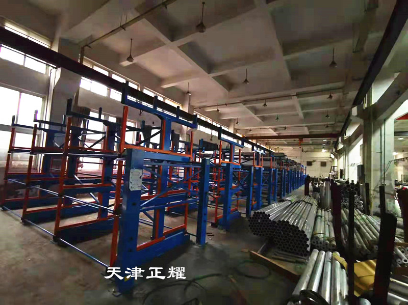 湖南衡陽鋼材貨架 伸縮懸臂式管材貨架 圓鋼存儲架 軸貨架