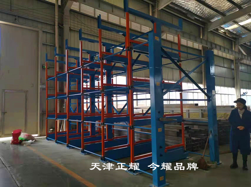 軸類存放案例圖片伸縮式懸臂貨架立體存放整齊清晰