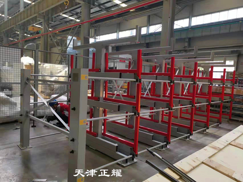 湖南邵陽伸縮式懸臂貨架 鋼材存放架 棒料擺放架 軸存放架