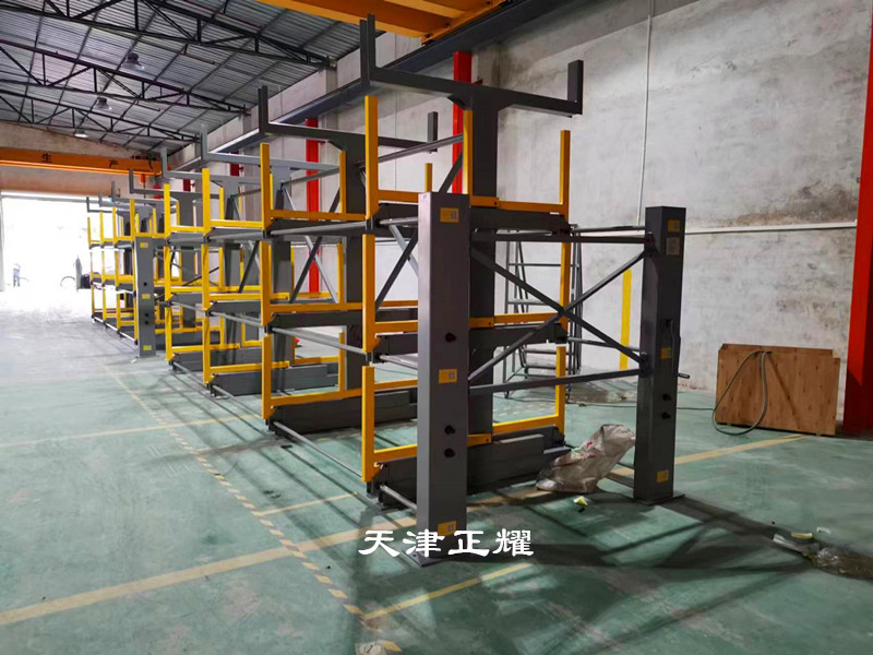 安徽宿州伸縮式懸臂貨架 圓鋼存放架 鋁管貨架 型材架子