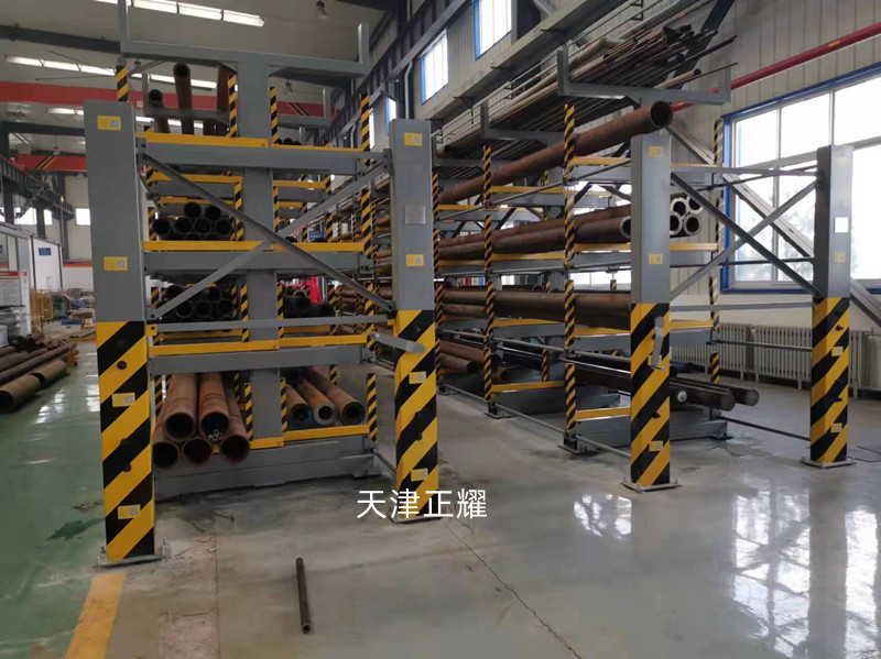 適合存放鋼管的伸縮式懸臂貨架案例圖片