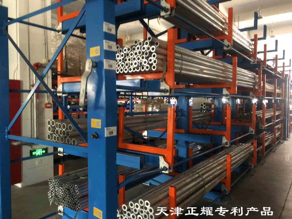 管材倉(cāng)庫(kù)擺放立體結(jié)構(gòu)伸縮式懸臂管材貨架