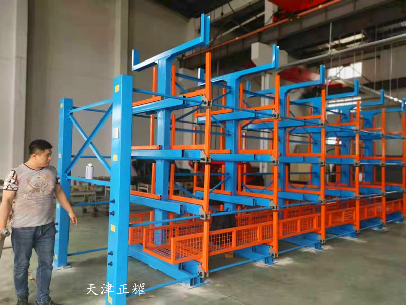 管材圓鋼存放不積壓分類存儲使用的方式伸縮式懸臂貨架