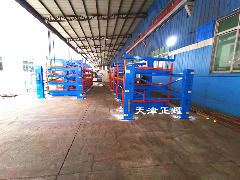 管材圓鋼存放不積壓分類存儲使用的方式伸縮式懸臂貨架
