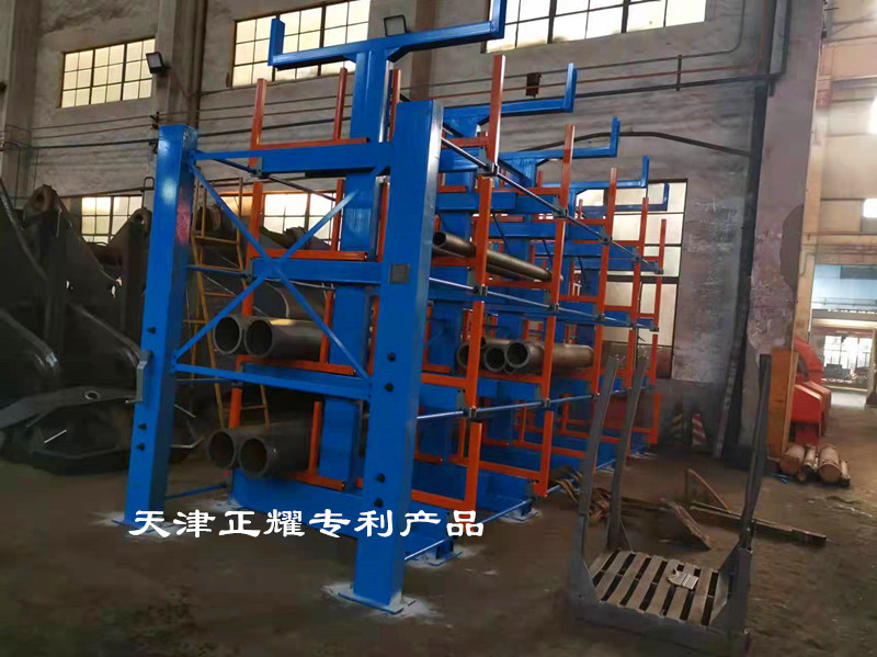 四川雅安伸縮式懸臂貨架分類擺放管材槽鋼角鐵棒料型材