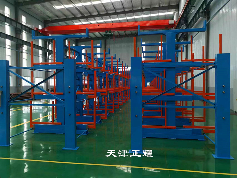 鋼材存放案例伸縮式懸臂貨架非標設計滿足不同需求