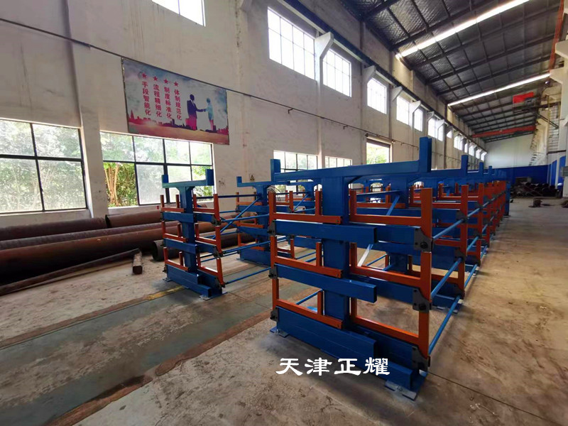 江西上饒伸縮式懸臂貨架 管材存放架 圓鋼擺放架 軸貨架