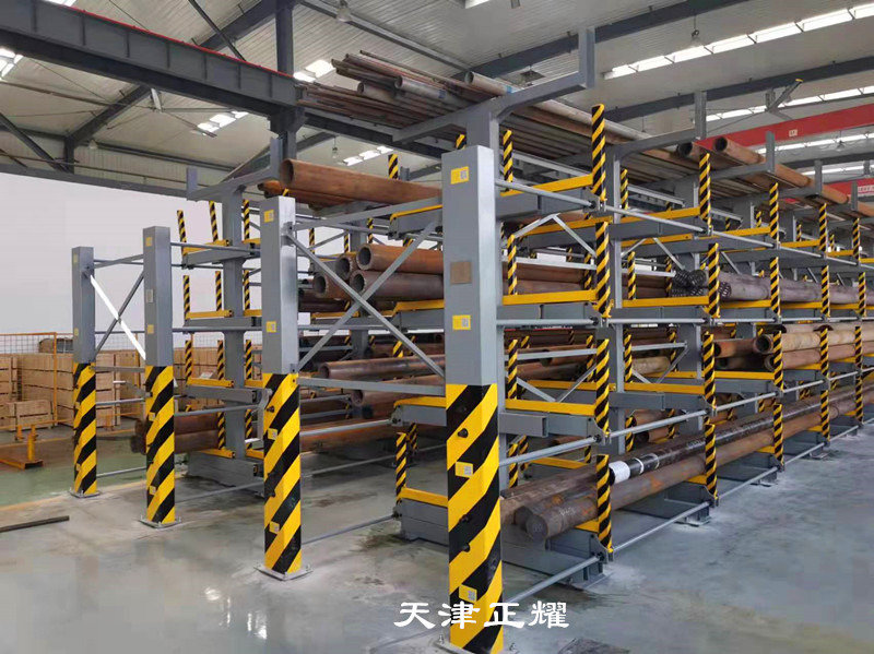 管材型鋼棒料軸存放整齊省空間方式伸縮式懸臂貨架