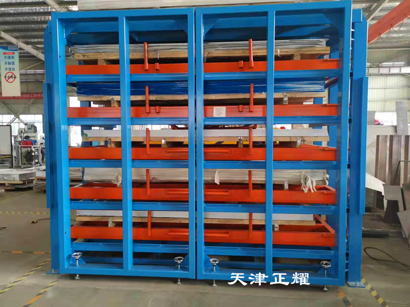 每層3噸板材貨架8層結構抽屜拉出使用吊車存取方便