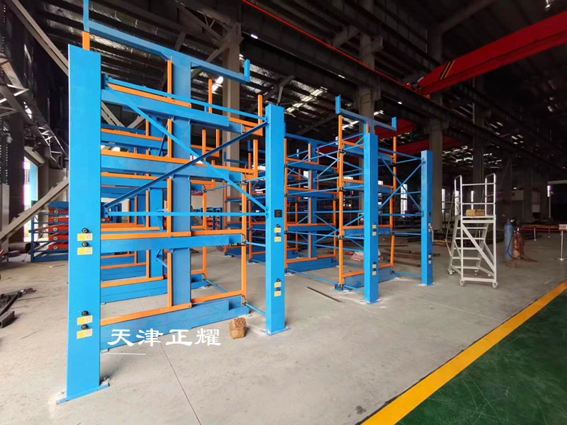 手搖式懸臂管材貨架 重型鋼管搖出式貨架 懸臂伸縮貨架