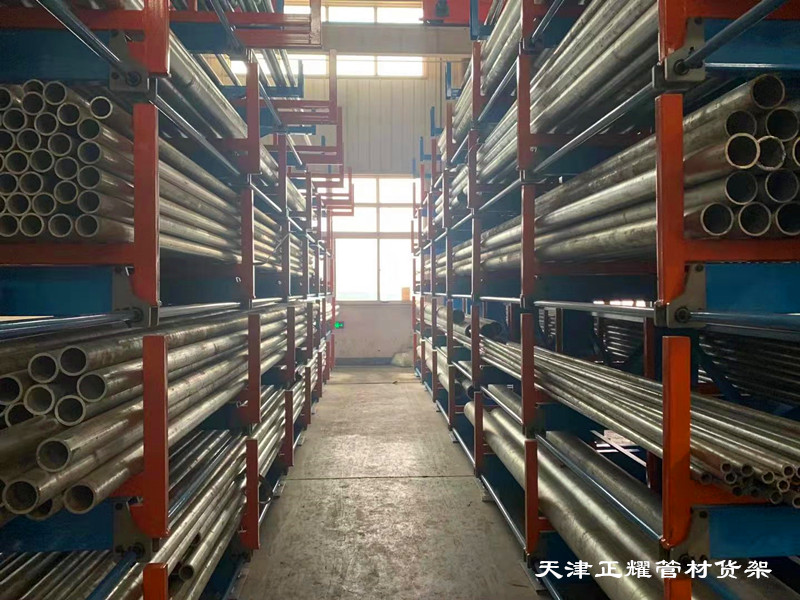 管材如何擺放省空間整齊種類(lèi)多伸縮搖臂式管材貨架