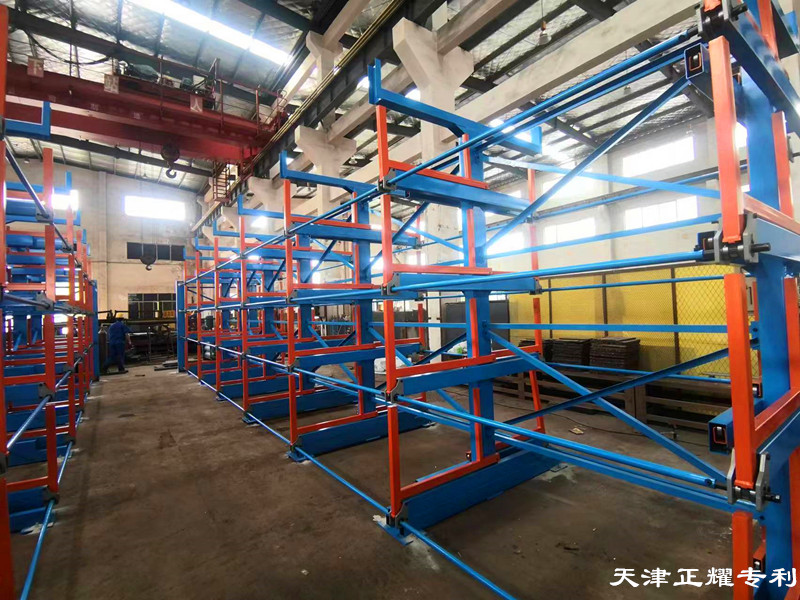 項目圖片伸縮式懸臂貨架存儲量高可以伸縮吊車存取