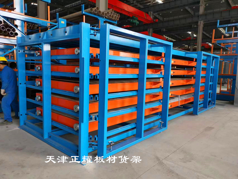 福建廈門手搖抽屜式板材貨架 6米鋼板存放架 重型抽屜式貨架