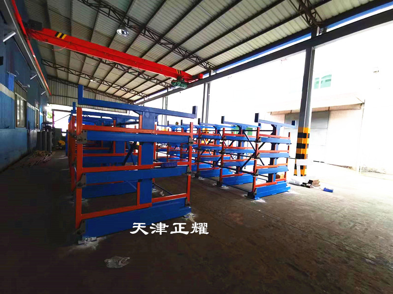 北京豐臺(tái)棒料貨架 搖臂式雙面懸臂貨架 鋼管貨架 型材架子